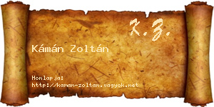 Kámán Zoltán névjegykártya